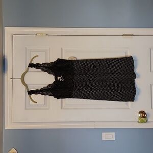 Soma Intimates Floral Scroll Back Lace Chemise in Mod Dot Black - Size L